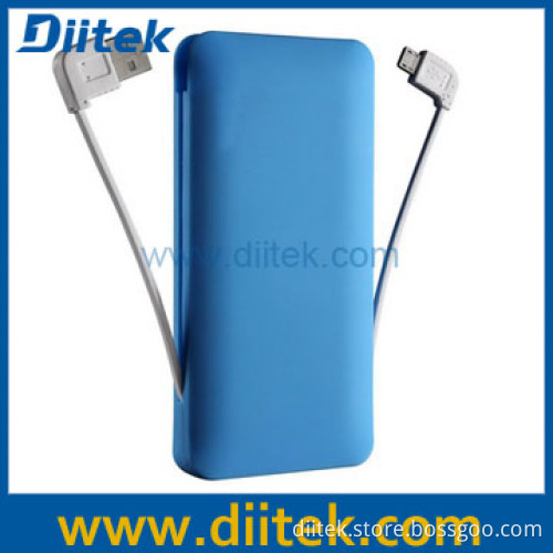 Polymer Power Bank with Built-in Cable